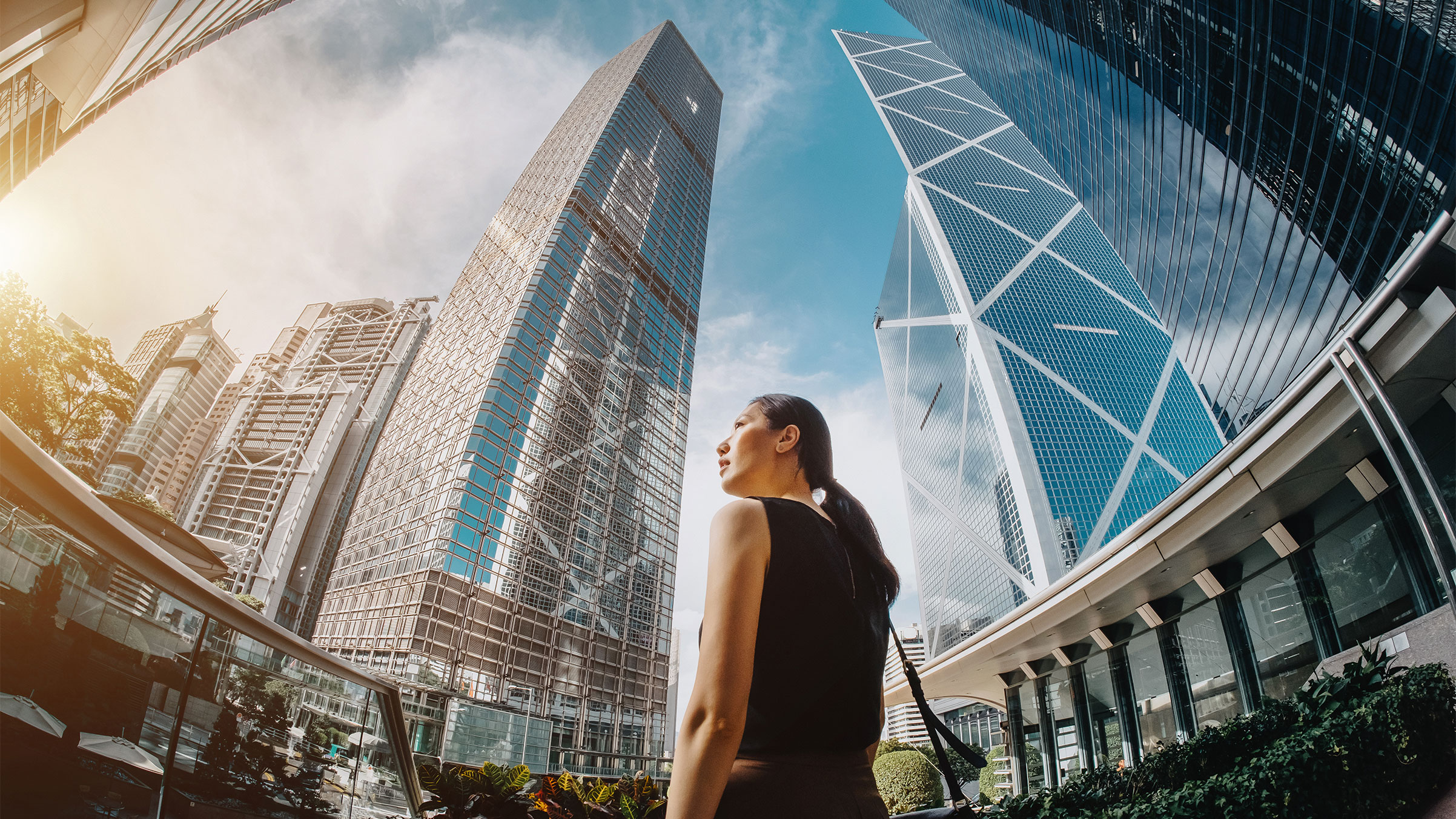 Woman Looking At Research Consultant Building in Philadelphia